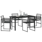Garten Essgruppe 5 pcs Schwarz Poly-Rattan