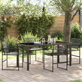 Garten Essgruppe 5 pcs Schwarz Poly-Rattan