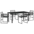 Garten Essgruppe 5 pcs Schwarz Poly-Rattan