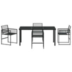 Garten Essgruppe 5 pcs Schwarz Poly-Rattan