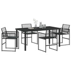 Garten Essgruppe 5 pcs Schwarz Poly-Rattan