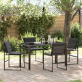 Garten Essgruppe 5 pcs Schwarz 140 x 70 x 73 cm