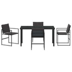 Garten Essgruppe 5 pcs Schwarz 140 x 70 x 73 cm