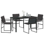 Garten Essgruppe 5 pcs Schwarz 140 x 70 x 73 cm