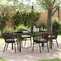 Garten Essgruppe 5 pcs Braun Pulverbeschichteter Stahl