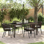 Garten Essgruppe 5 pcs Braun Pulverbeschichteter Stahl