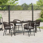 Garten Essgruppe 5 pcs Braun Pulverbeschichteter Stahl