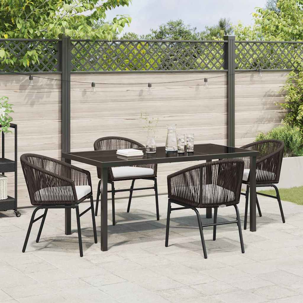 Garten Essgruppe 5 pcs Braun Pulverbeschichteter Stahl