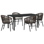 Garten Essgruppe 5 pcs Braun Pulverbeschichteter Stahl