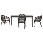 Garten Essgruppe 5 pcs Braun Pulverbeschichteter Stahl