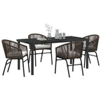 Garten Essgruppe 5 pcs Braun Pulverbeschichteter Stahl
