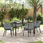 Garten Essgruppe 5 pcs Anthrazit Pulverbeschichteter Stahl