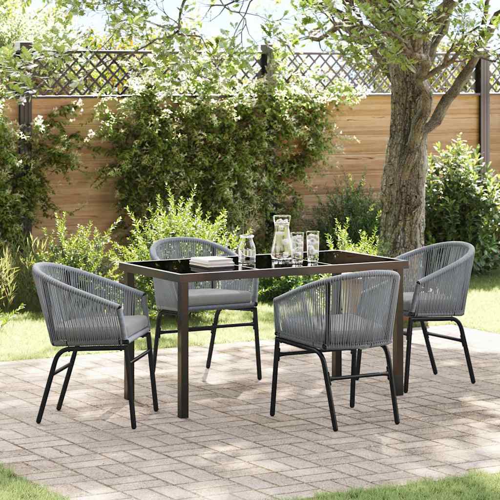 Garten Essgruppe 5 pcs Anthrazit Pulverbeschichteter Stahl