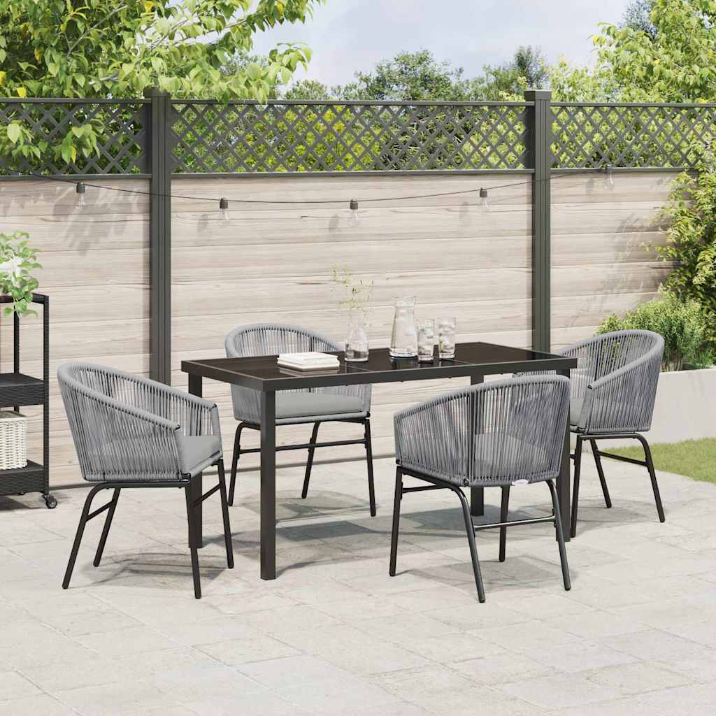 Garten Essgruppe 5 pcs Anthrazit Pulverbeschichteter Stahl
