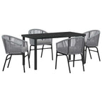 Garten Essgruppe 5 pcs Anthrazit Pulverbeschichteter Stahl