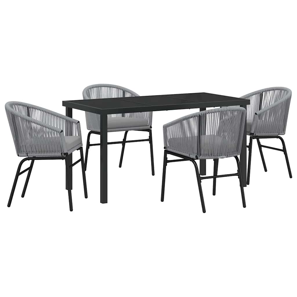 Garten Essgruppe 5 pcs Anthrazit Pulverbeschichteter Stahl