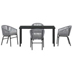 Garten Essgruppe 5 pcs Anthrazit Pulverbeschichteter Stahl