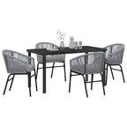 Garten Essgruppe 5 pcs Anthrazit Pulverbeschichteter Stahl