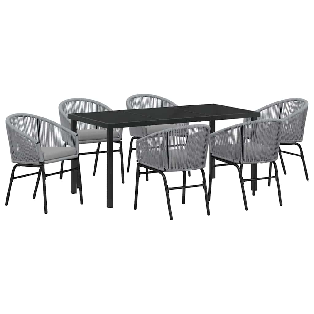 Garten Essgruppe 7 pcs Anthrazit Pulverbeschichteter Stahl