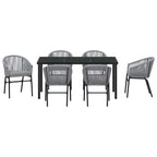 Garten Essgruppe 7 pcs Anthrazit Pulverbeschichteter Stahl