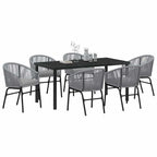 Garten Essgruppe 7 pcs Anthrazit Pulverbeschichteter Stahl