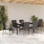 Garten Essgruppe 7 pcs Braun Pulverbeschichteter Stahl