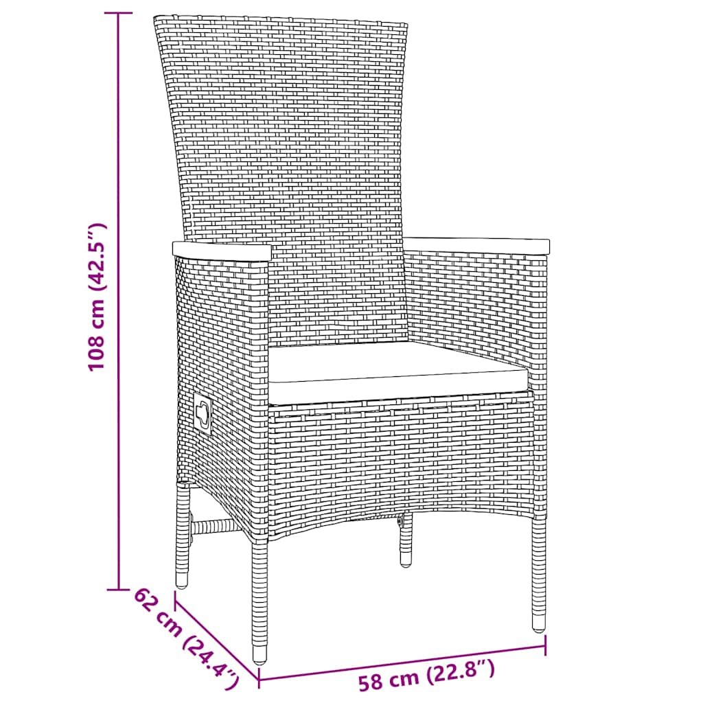 Garten Essgruppe 7 pcs Grau Pulverbeschichteter Stahl