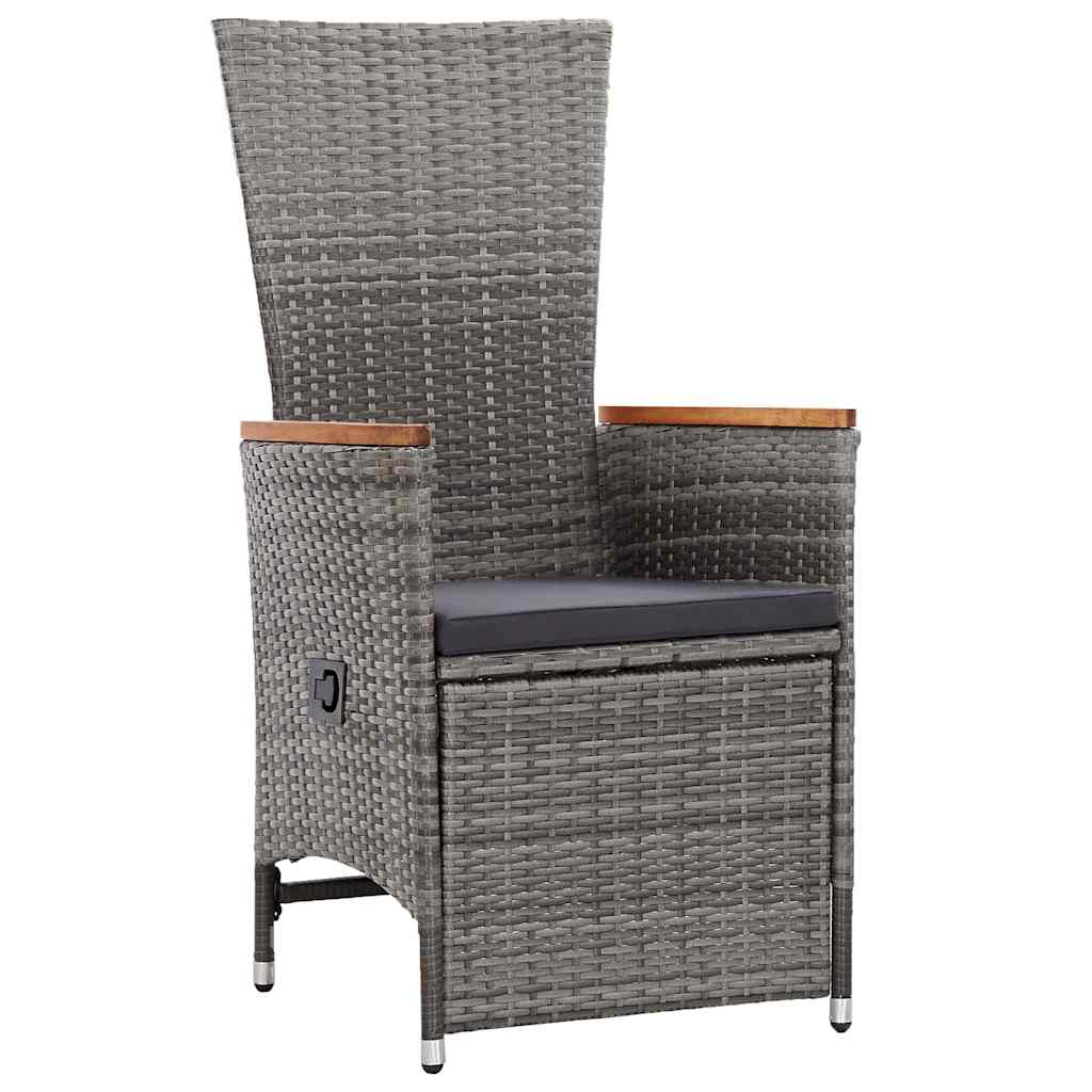 Garten Essgruppe mit Kissen 5 pcs Grau Poly-Rattan
