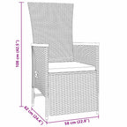 Garten Essgruppe mit Kissen 5 pcs Grau Poly-Rattan