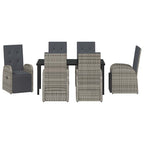 Garten Essgruppe mit Kissen 7 pcs Grau Poly-Rattan