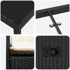 Garten Essgruppe mit Kissen 5 pcs Schwarz Poly-Rattan