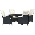 Garten Essgruppe mit Kissen 5 pcs Schwarz Poly-Rattan