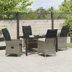 Garten Essgruppe mit Kissen 5 pcs Grau Poly-Rattan