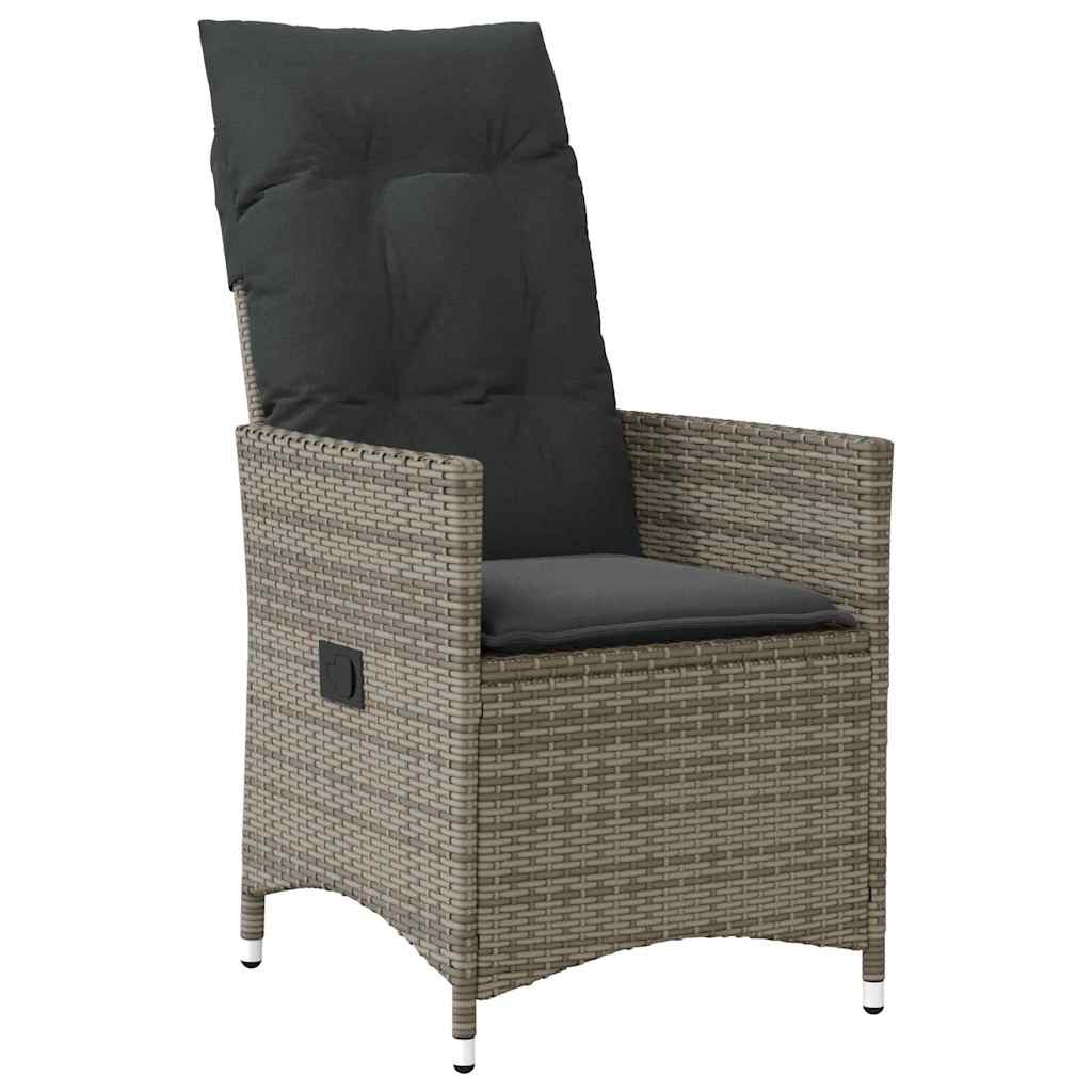 Garten Essgruppe mit Kissen 5 pcs Grau Poly-Rattan