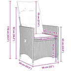Garten Essgruppe mit Kissen 5 pcs Grau Poly-Rattan