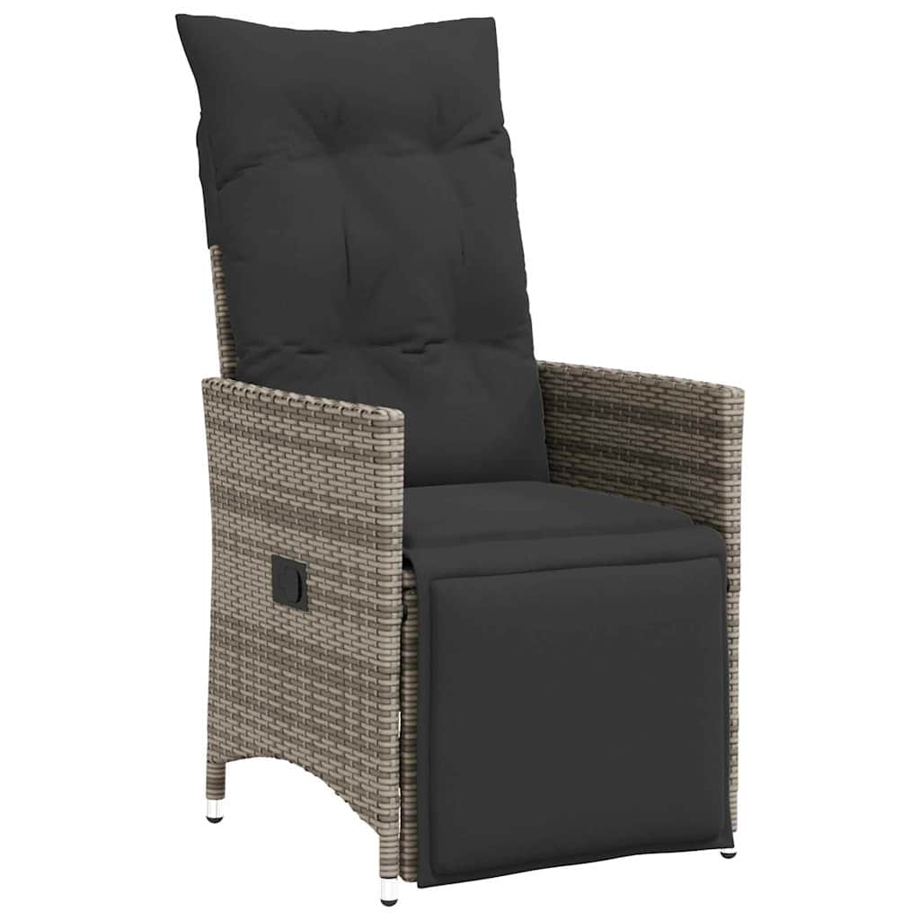 Garten Essgruppe mit Kissen 5 pcs Grau Poly-Rattan