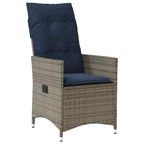 Tisch- und Stuhlset mit Kissen 7 pcs Grau PE-Rattan