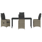 Garten Essgruppe mit Kissen 5 pcs Grau Poly-Rattan