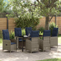 Garten Essgruppe mit Kissen 7 pcs Schwarz Poly-Rattan