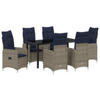 Garten Essgruppe mit Kissen 7 pcs Schwarz Poly-Rattan
