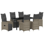 Garten Essgruppe mit Kissen 7 pcs Grau Poly-Rattan