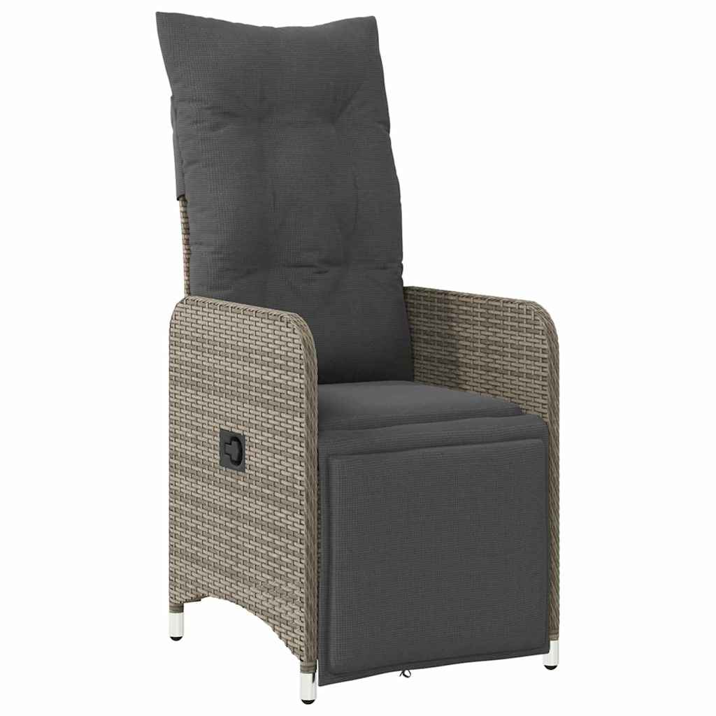 Garten Essgruppe mit Kissen 7 pcs Grau Poly-Rattan