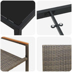 Garten Essgruppe mit Kissen 7 pcs Grau Poly-Rattan