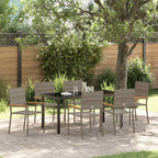 Garten Essgruppe mit Kissen 7 pcs Grau Poly-Rattan