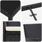 Garten Essgruppe mit Kissen 5 pcs Schwarz Poly-Rattan