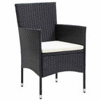 Garten Essgruppe mit Kissen 5 pcs Schwarz Poly-Rattan