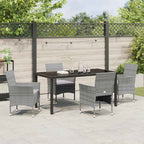 Garten Essgruppe mit Kissen 5 pcs Grau Poly-Rattan