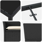 Garten Essgruppe mit Kissen 5 pcs Schwarz Poly-Rattan
