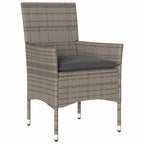 Garten Essgruppe mit Kissen 5 pcs Grau Poly-Rattan