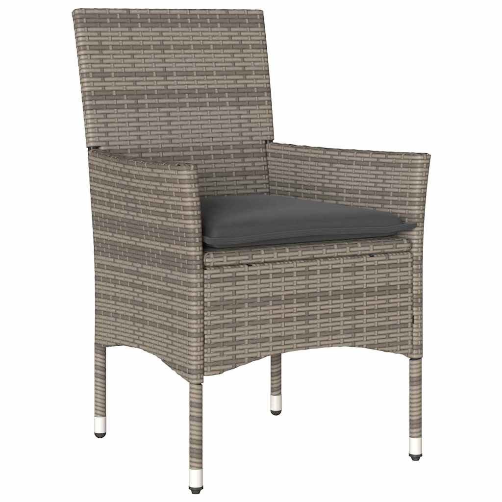 Garten Essgruppe mit Kissen 5 pcs Grau Poly-Rattan